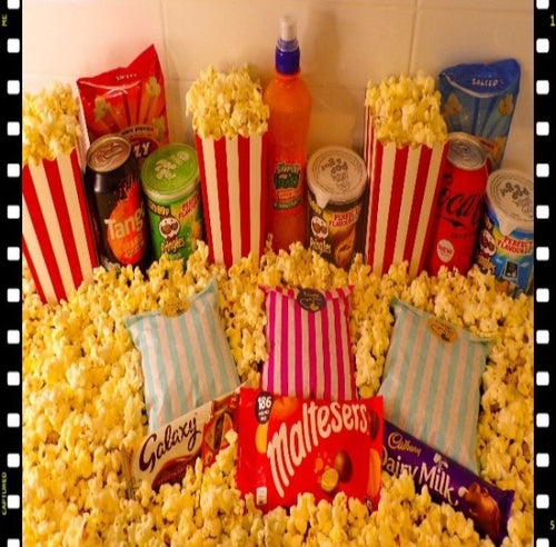 3 person/family deluxe movie night in treat/snack box